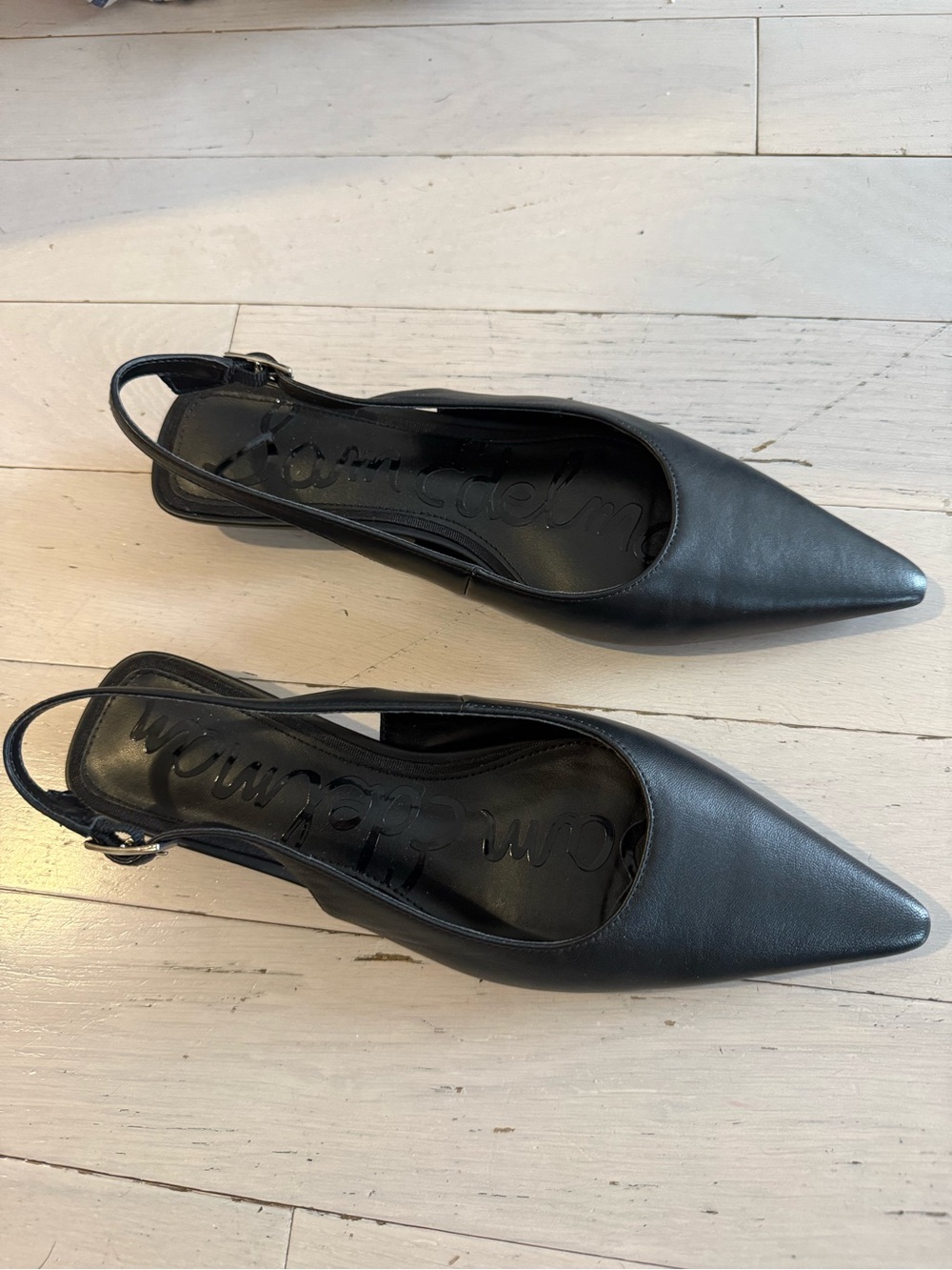 Sam Edelman Netty 2 Black Pointed Toe Slingback Heels